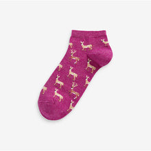 Load image into Gallery viewer, Woodland Creatures Patterned Trainer Socks 5 Pack - Allsport