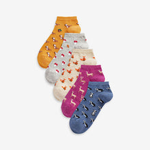 Load image into Gallery viewer, Woodland Creatures Patterned Trainer Socks 5 Pack - Allsport