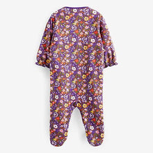 Load image into Gallery viewer, Raspberry Unicorn Baby Embroidered Detail Sleepsuits 3 Pack (0mth-18mths)