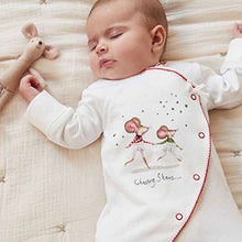 Load image into Gallery viewer, Pretty Mouse / Red Floral Baby Sleepsuits 3 Pack (0-18mths)