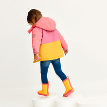 Load image into Gallery viewer, Pink Waterproof Colourblock Coat (3mths-5yrs)