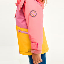 Load image into Gallery viewer, Pink Waterproof Colourblock Coat (3mths-5yrs)