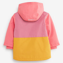 Load image into Gallery viewer, Pink Waterproof Colourblock Coat (3mths-5yrs)