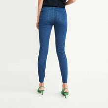 Load image into Gallery viewer, Dark Blue Jersey Denim Leggings