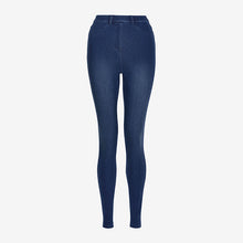 Load image into Gallery viewer, Dark Blue Jersey Denim Leggings