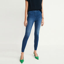 Load image into Gallery viewer, Dark Blue Jersey Denim Leggings