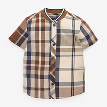 Load image into Gallery viewer, Tan Brown Check SS Splice Check Shirt (3mths-5yrs)