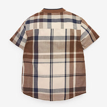 Load image into Gallery viewer, Tan Brown Check SS Splice Check Shirt (3mths-5yrs)