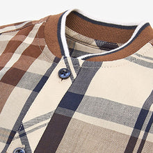 Load image into Gallery viewer, Tan Brown Check SS Splice Check Shirt (3mths-5yrs)