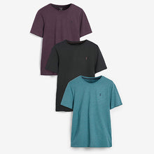 Load image into Gallery viewer, Fig Marl Mix Regular Fit Stag T-Shirts 3 Pack