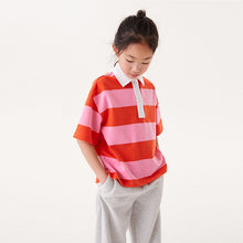 Load image into Gallery viewer, Red/Pink Stripe Rugby Top (3-12yrs)