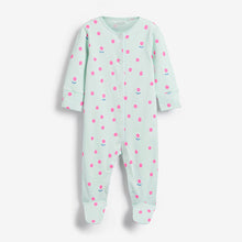 Load image into Gallery viewer, Bright Pink/Green Baby 4 Pack Sleepsuits (0mths-18mths)