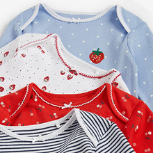 Load image into Gallery viewer, Red/Navy/White 4 Pack Footless Sleepsuits (0mths-18mths)