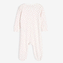 Load image into Gallery viewer, Pink Spot & Bunny 2 Pack Zip Baby Sleepsuits (0mths-18mths)