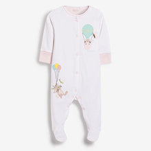 Load image into Gallery viewer, Pink/Yellow Circus 3 Pack Baby Sleepsuits (0-9mths)