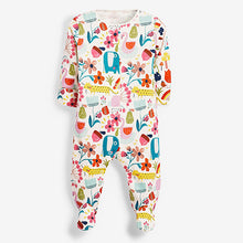 Load image into Gallery viewer, Bright 3 Pack Floral Baby Sleepsuits (0mths-18mths)
