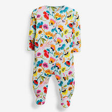 Load image into Gallery viewer, Bright 3 Pack Floral Baby Sleepsuits (0mths-18mths)