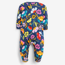 Load image into Gallery viewer, Bright 3 Pack Floral Baby Sleepsuits (0mths-18mths)