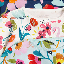 Load image into Gallery viewer, Bright 3 Pack Floral Baby Sleepsuits (0mths-18mths)