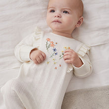 Load image into Gallery viewer, Yellow/White 3 Pack Floral Baby Sleepsuits (0mths-18mths)