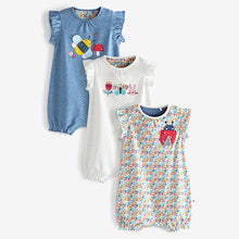 Load image into Gallery viewer, Bright Ditsy Print 3 Pack Romper (0-18mths)