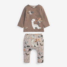 Load image into Gallery viewer, Charcoal Grey Baby 2 Pack T-Shirt & Leggings Set (0mths-18mths)