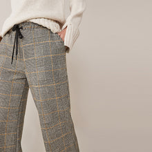 Load image into Gallery viewer, Yellow Ochre Check Wide Leg Jersey Trousers