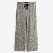 Load image into Gallery viewer, Yellow Ochre Check Wide Leg Jersey Trousers