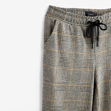 Load image into Gallery viewer, Yellow Ochre Check Wide Leg Jersey Trousers