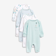 Load image into Gallery viewer, Blue Character 4 Pack Sleepsuits (0-18mths)