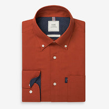Load image into Gallery viewer, Burnt Orange Regular Fit Single Cuff Easy Iron Button Down Oxford Shirt