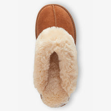 Load image into Gallery viewer, Chestnut Brown Suede Mule Slippers