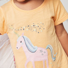 Load image into Gallery viewer, Blue/Orange Unicorn Charactar 3 Pack Short Pyjamas (9mths-8yrs)