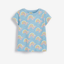Load image into Gallery viewer, Blue/Orange Unicorn Charactar 3 Pack Short Pyjamas (9mths-8yrs)