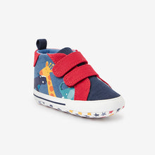 Load image into Gallery viewer, Blue/Red Character Pram Two Strap Baby Boots (0-18mths)