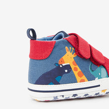 Load image into Gallery viewer, Blue/Red Character Pram Two Strap Baby Boots (0-18mths)