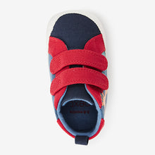 Load image into Gallery viewer, Blue/Red Character Pram Two Strap Baby Boots (0-18mths)