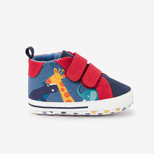Load image into Gallery viewer, Blue/Red Character Pram Two Strap Baby Boots (0-18mths)