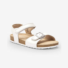 Load image into Gallery viewer, White Leather Corkbed Sandals (Older Girls)