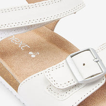 Load image into Gallery viewer, White Leather Corkbed Sandals (Older Girls)