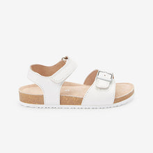 Load image into Gallery viewer, White Leather Corkbed Sandals (Older Girls)