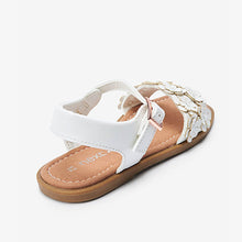Load image into Gallery viewer, White Floral Sandals (Older Girls)