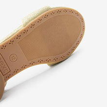 Load image into Gallery viewer, Gold Glitter Heeled Occasion Shoes (Older Girls)