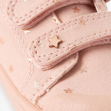 Load image into Gallery viewer, Pink Machine Washable Canvas Toe Bumper Trainers (Younger Girl)