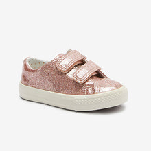Load image into Gallery viewer, Glitter Rose Gold Trainers Shoes (Younger Girls)