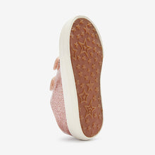 Load image into Gallery viewer, Glitter Rose Gold Trainers Shoes (Younger Girls)