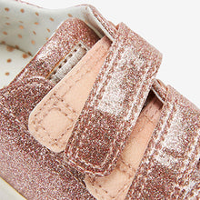 Load image into Gallery viewer, Glitter Rose Gold Trainers Shoes (Younger Girls)