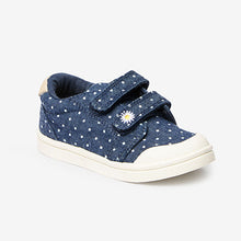 Load image into Gallery viewer, Blue Spot machine Washable Canvas Toe Bumper Trainers (Younger Girl)