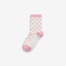 Load image into Gallery viewer, Colourful 7 Pack Cotton Rich Spot Stripe Ankle Socks (Older Girls