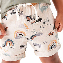Load image into Gallery viewer, Neutral Print Linen Blend Pull-On Shorts (3mths-5yrs)